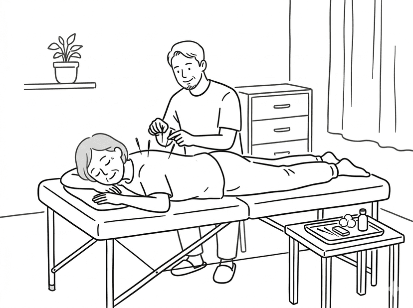 ご自宅での鍼灸施術の様子