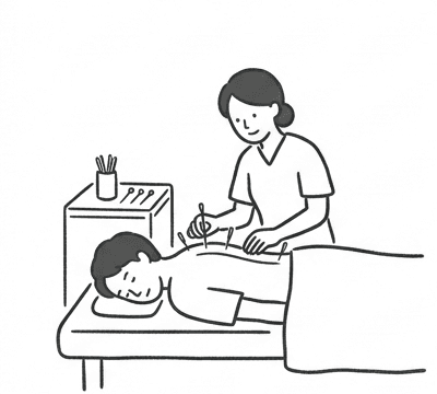 鍼灸施術を行うイラスト