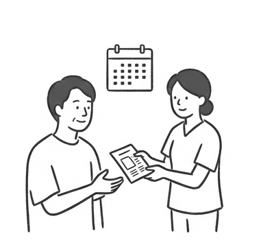 次回予約とアフターフォローのイラスト